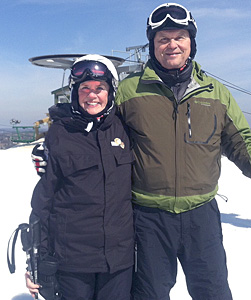 Sue and John on the slopes